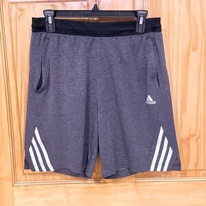 Adidas Men's Gray and Black Athletic Shorts
